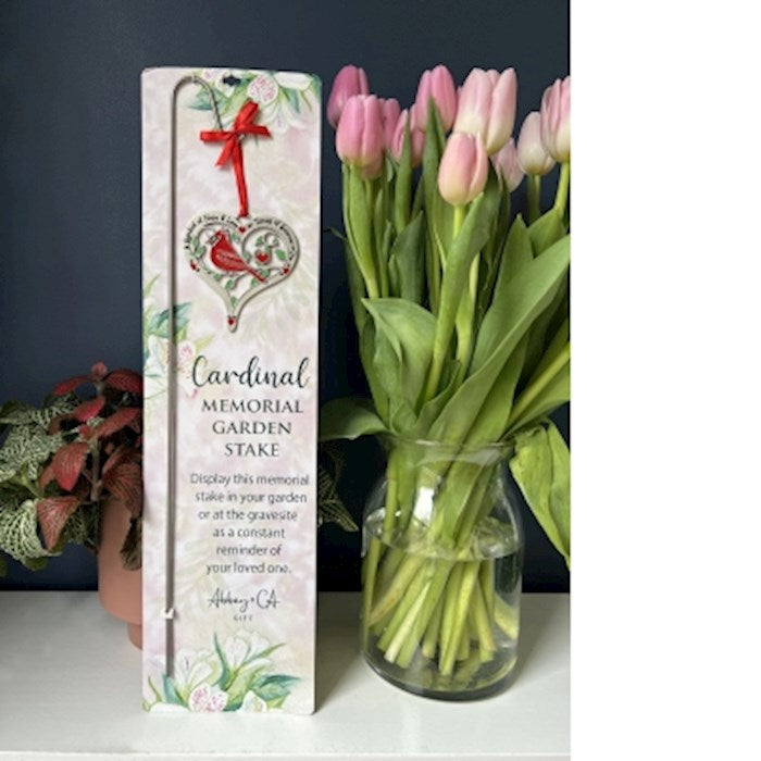 Memorial Garden Stake w/Ornament-Cardinal (17.5"H Stake-3.75"W Ornament)