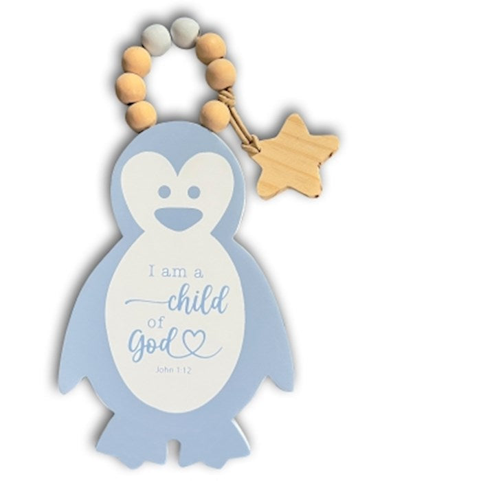 Door Knob Hanger-Penguin/I Am A Child Of God (Two-Sided) (John 1:12)