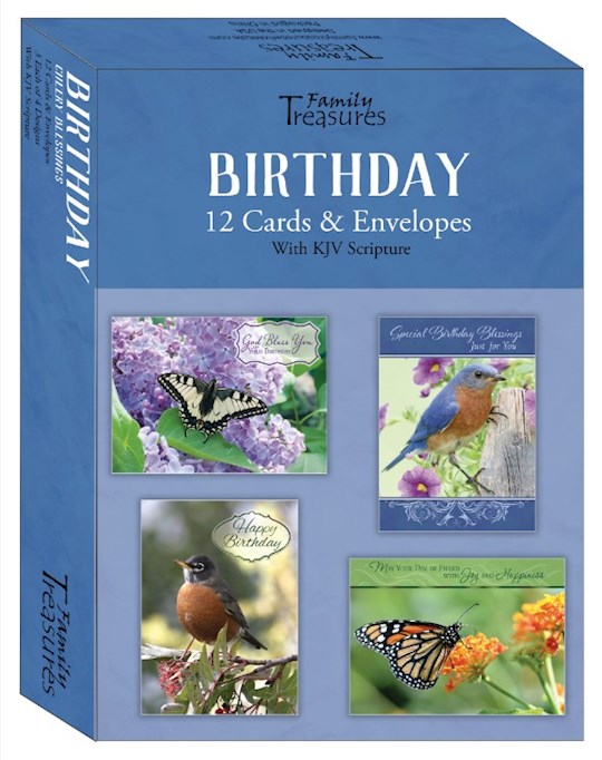 Boxed Card-Birthday-Cheery Blessings (Box Of 12)