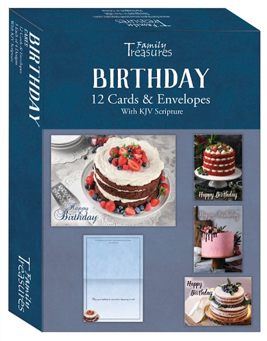 Boxed Card-Birthday-Cakes (Pack Of 12)