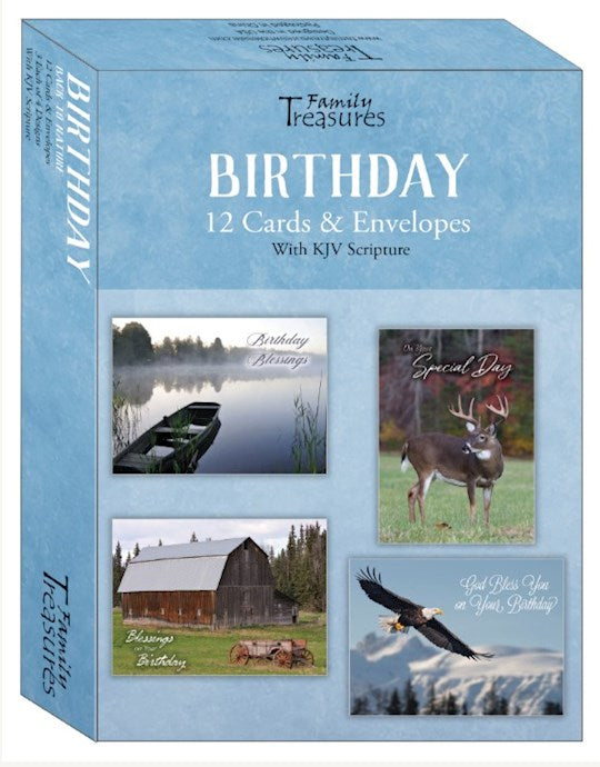 Boxed Card-Birthday-Back To Nature (Pack Of 12)