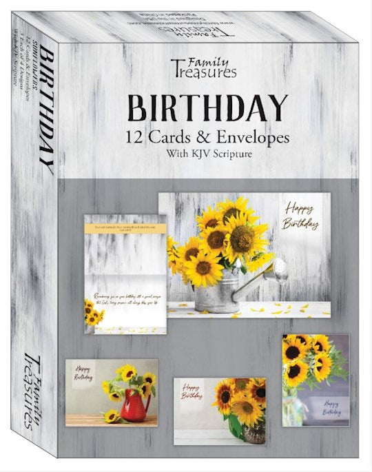 Boxed Card-Birthday-Sunflowers (Pack Of 12)
