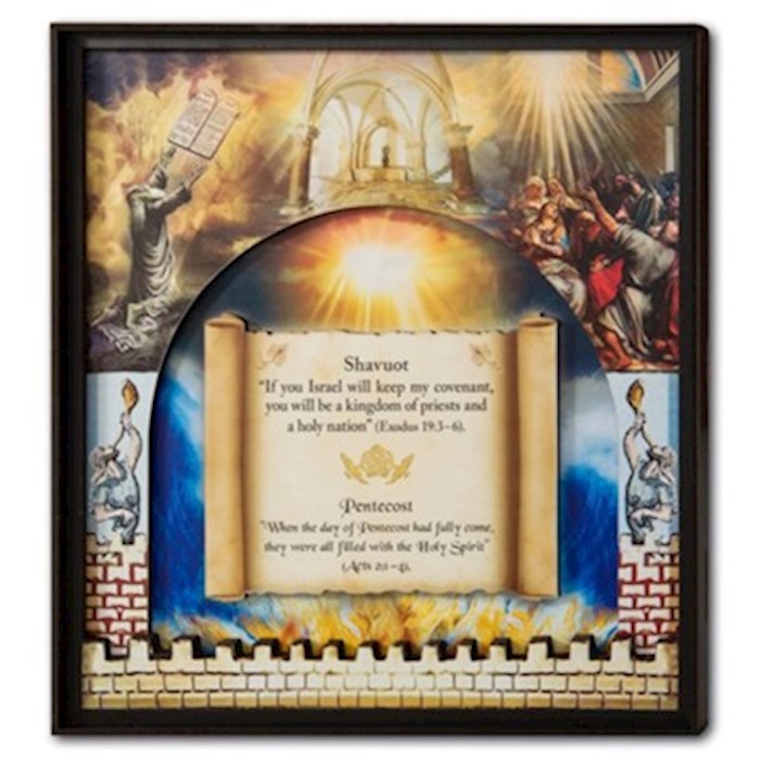 Wall Hanging Shavuot/Pentecost Wood Laser Cut (Exodus 19:3-6/Acts 2:1-4) (