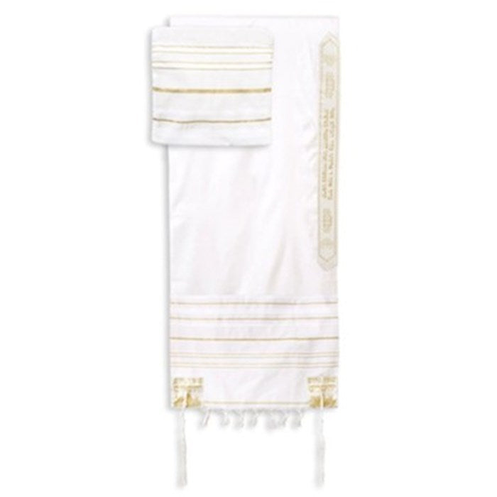 Prayer Shawl-White Acrylic w/Bag (72" x 24") (