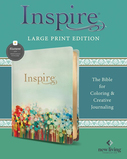 NLT Inspire Bible/Large Print Filament Enabled Edition-Floral Fields LeatherLike