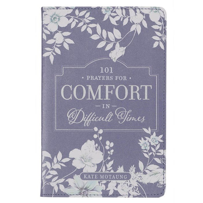 101 Prayers For Comfort In Difficult Times-Gray Faux Leather