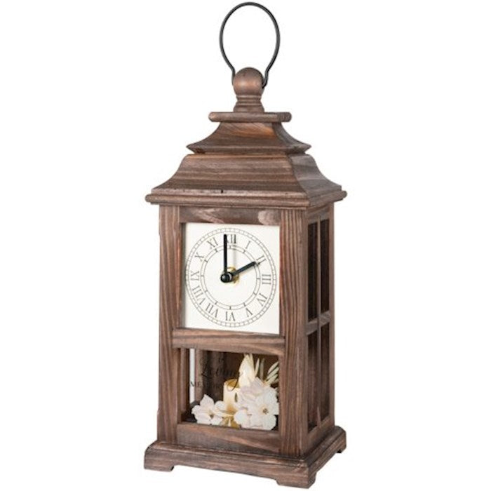 Clock Lantern w/Flameless LED Candle-In Loving Memory (5" x 13" x 5") (Pack Of 2)