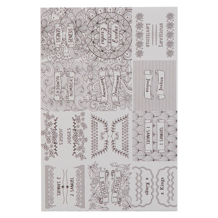 Bible Tab-Colorable Old & New Testament Peel & Stick Indexing (Style 2)