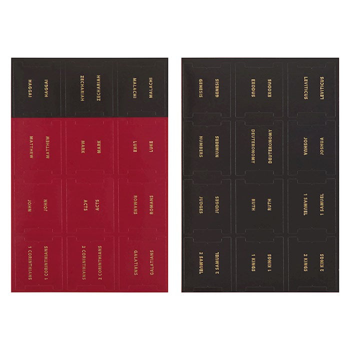 Bible Tab-Black And Red Old & New Testament Foil Peel & Stick Indexing