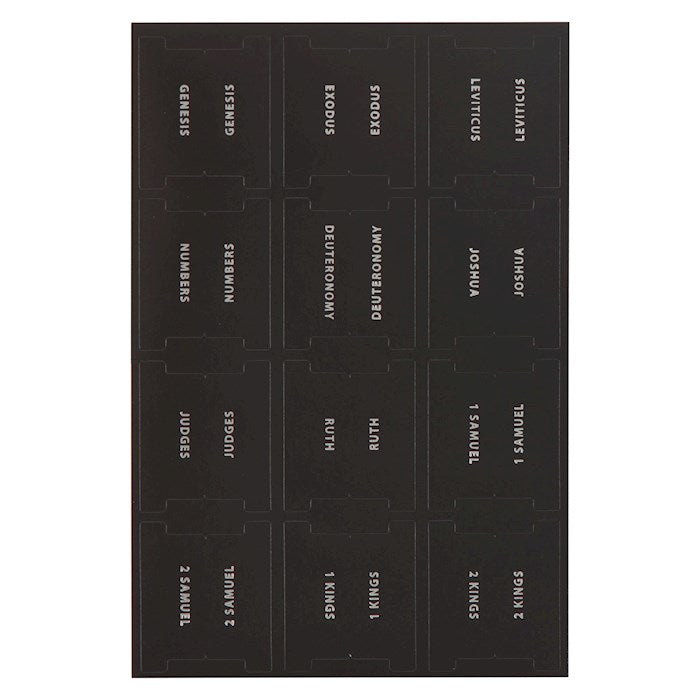 Bible Tab-Black And Silver Old & New Testament Foil Peel & Stick Indexing