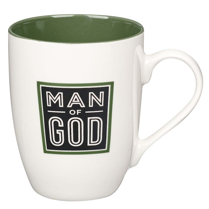 Mug-Budget-Man Of God (1 Timothy 6:11)-Green/Black (MUG1070)