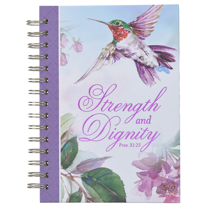 Journal-Strength And Dignity (Prov. 31:25)-Purple Spiral Wirebound
