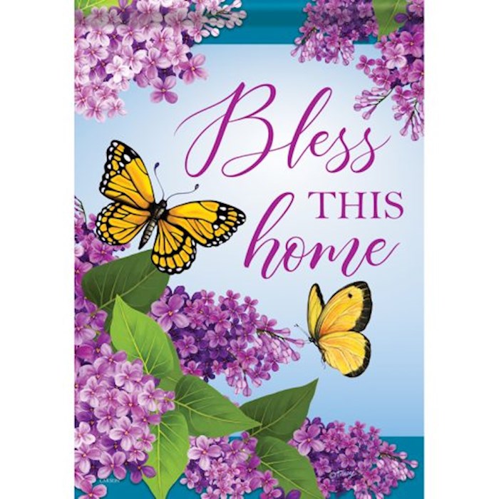 Flag-Garden-Durasoft-Bless This Home Butterflies (12.5" x 18")
