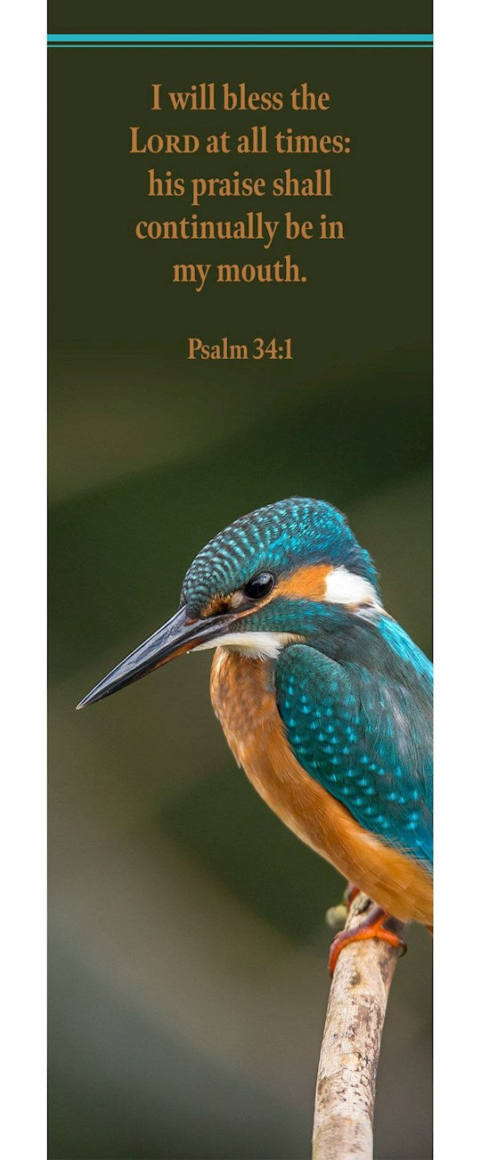 Bookmark-I Will Bless The LORD At All Times (Psalm 34:1 KJV) (Pack Of 25)