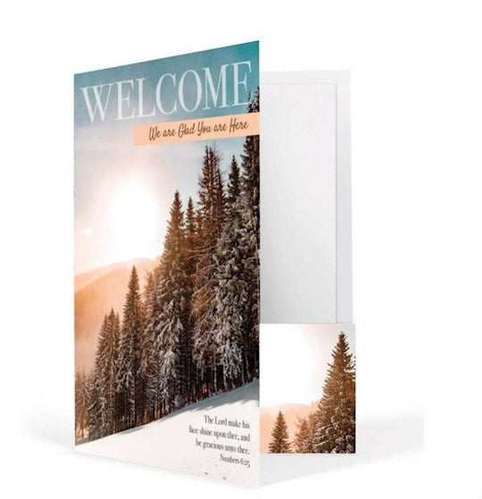 Welcome Folder-We Are Glad You Are Here (Numbers 6:25 KJV) (Pack Of 12)