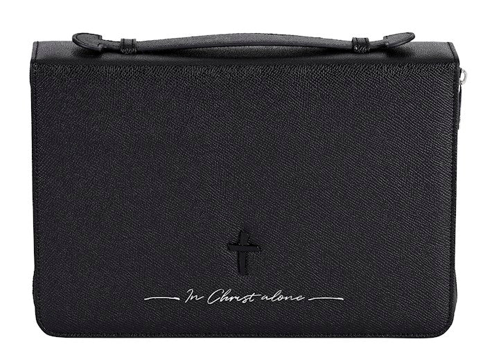 Bible Cover-In Christ Alone-Cross-Black-XLarge