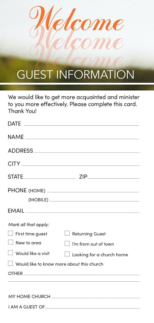 Guest Card-Welcome: We Are Glad You Are Here (Psalm 118:24 KJV) (Pack Of 50)