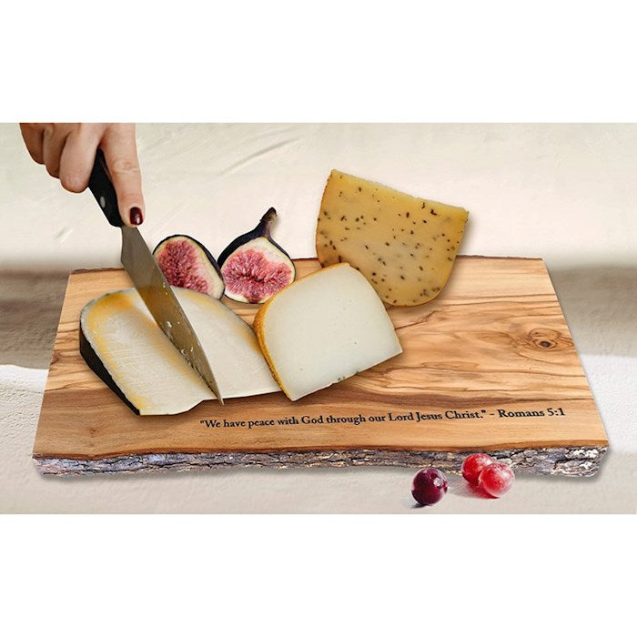 Charcuterie Board-Romans 5:1/We Have Peace With God Through Our Lord Jesus Christ (8" x 18" x 1") (