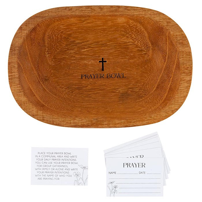 Prayer Bowl-Oval (9"x 6"x 2") Includes 10 Prayer Cards