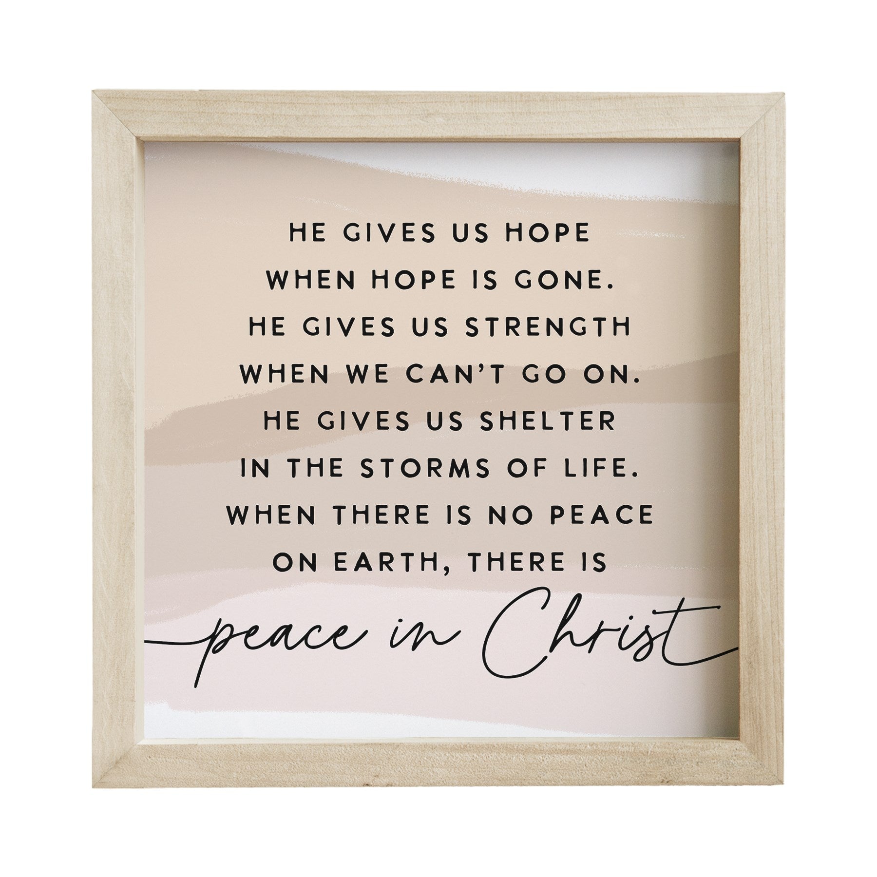 Rustic Frame-Peace In Christ (10" x 10")