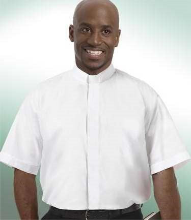 Seed of Abraham Christian Bookstore - Clerical Shirt-Short Sleeve Tab Collar-16.5 In-White