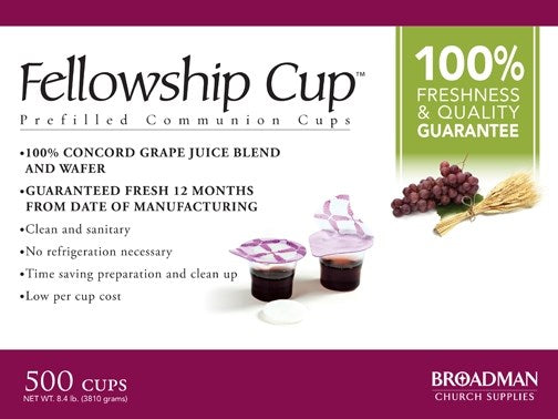 Communion-Fellowship Cup Prefilled Juice/Wafer (Box Of 500)
