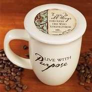 Mug-Grace Outpoured-Purpose-White/Black Interior w/Coaster/Lid