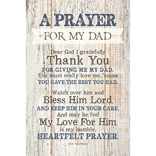 Plaque-New Horizons-Prayer For My Dad (Easel Backed) (6 x 9)