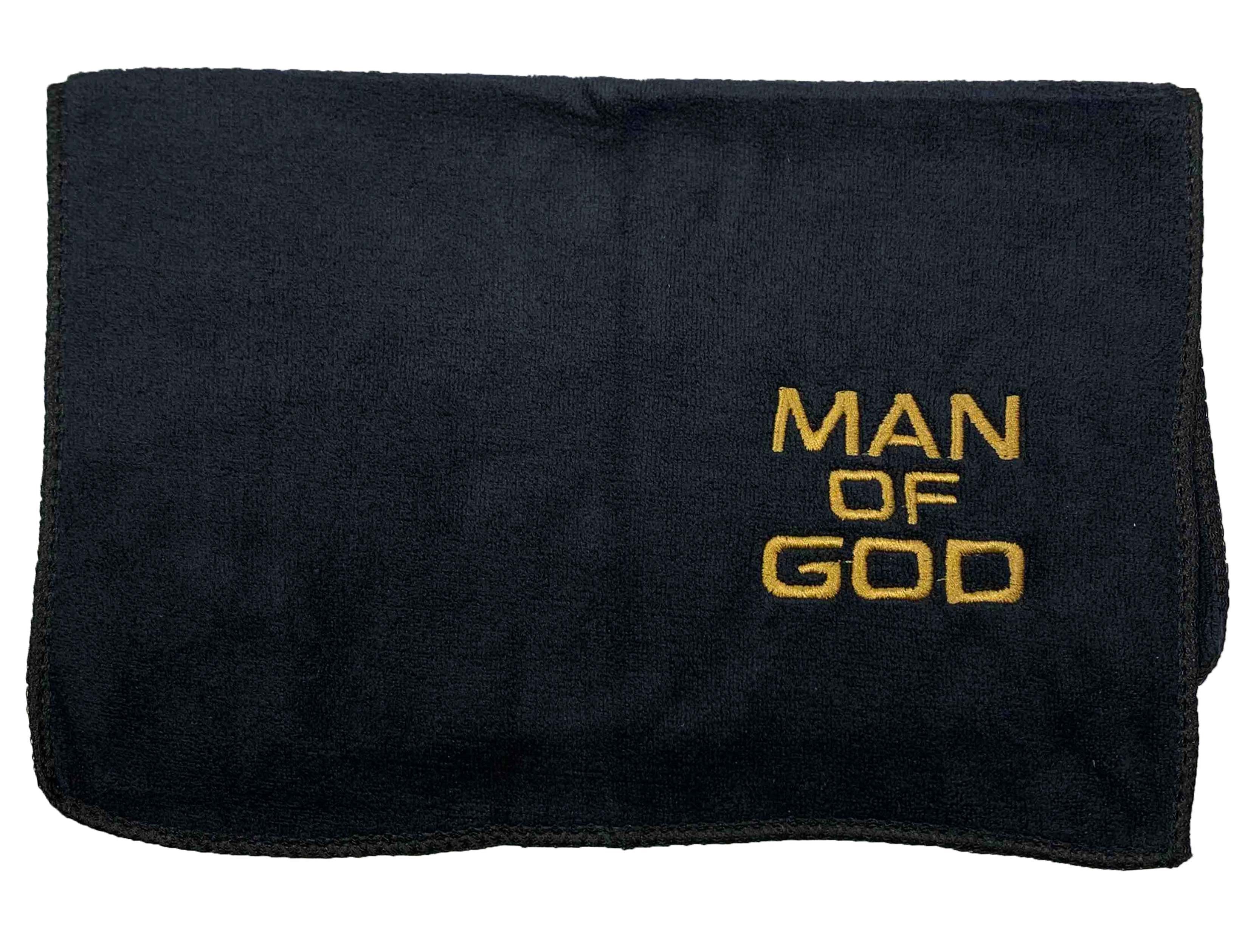 Towel-Man Of God-Black w/Gold Lettering