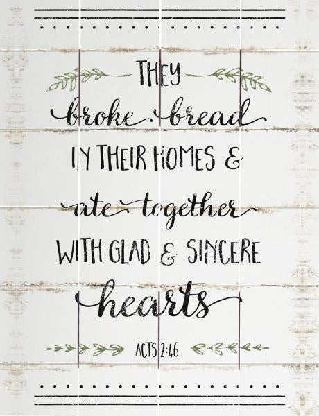 Rustic Pallet Art-They Broke Bread (White) (9 x 12)