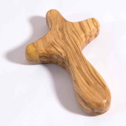 Comfort Cross-Olivewood Hand Held Cross (4" x 2-1/2") (