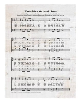 Tabletop Decor-Small Sign-Hymn: What A Friend (5.5 x 7.25)