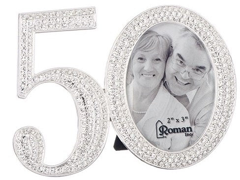 Frame-50th Anniversary-Rhinestone (3.25")