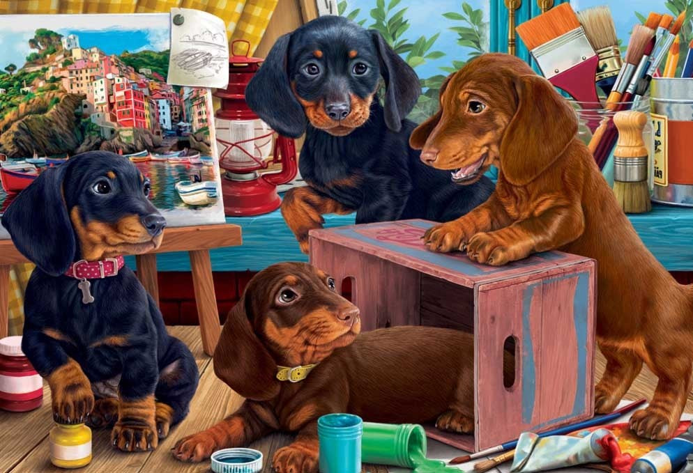 Jigsaw Puzzle-Studio Puppies (100 Pieces)