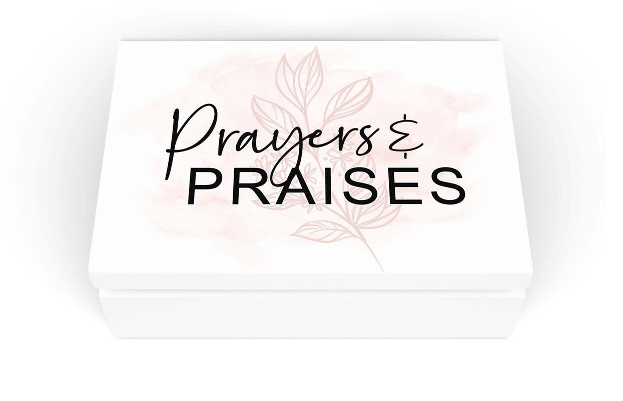Prayer Box-Prayers & Praises w/Cards & Pencil (4.5" x 3.25" x 1.5")