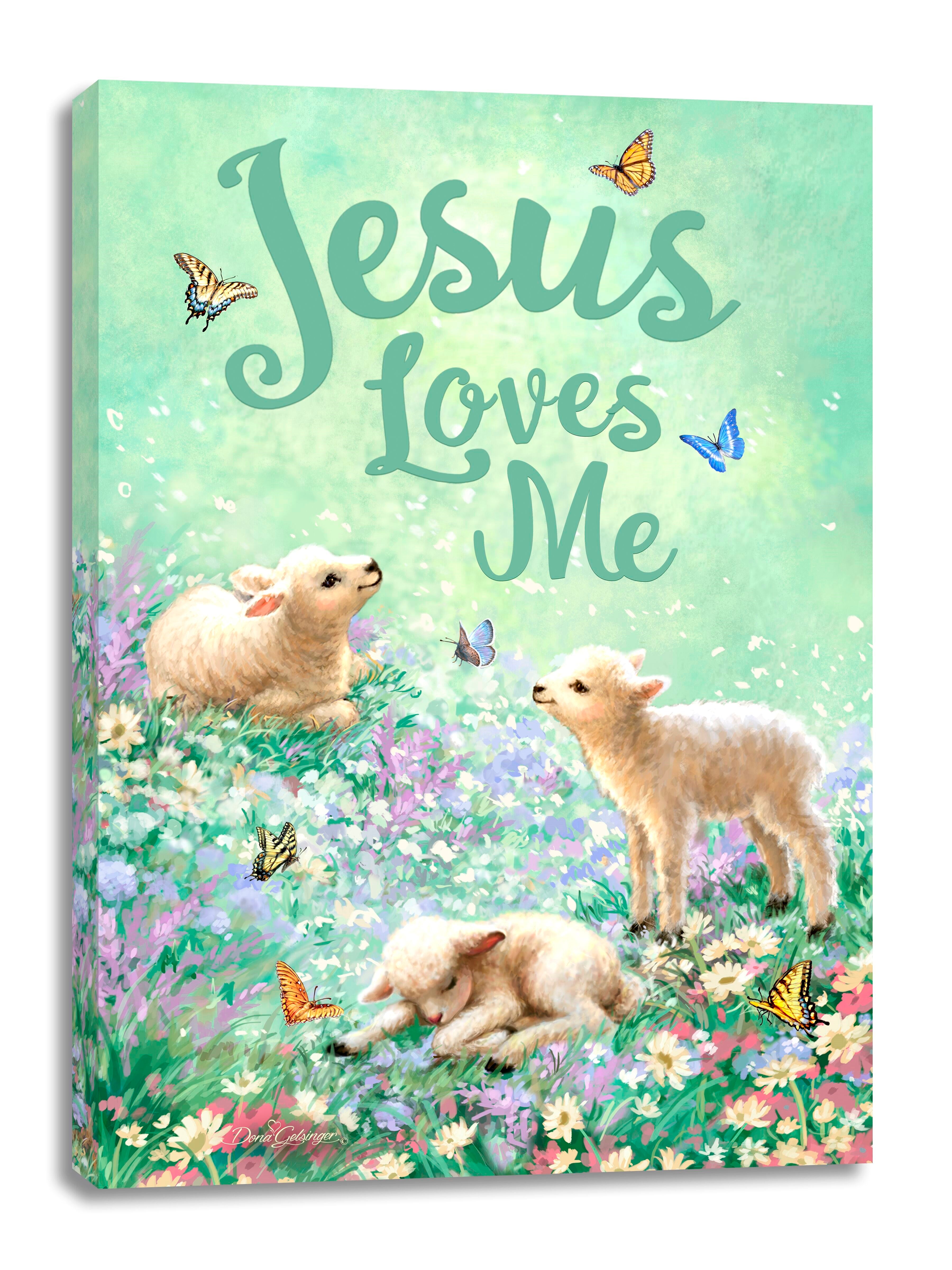 Frameless Canvas-Jesus Loves Me (10 x 14)