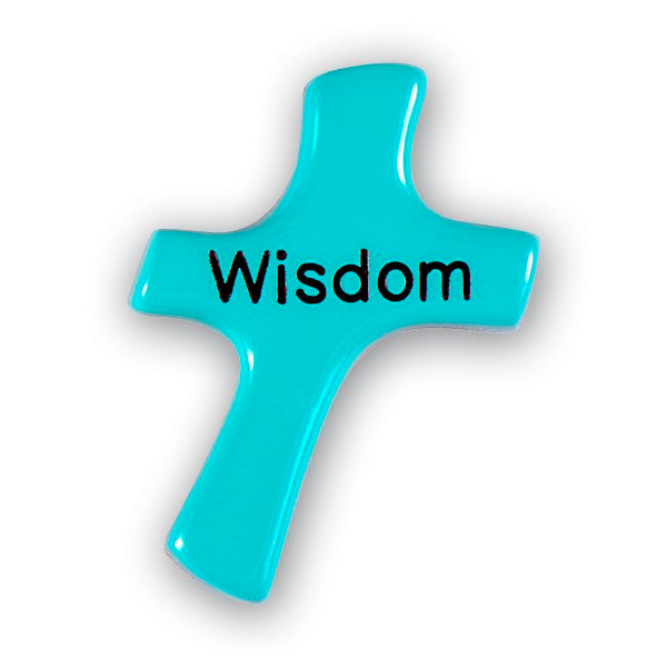 Pocket Cross-Solid Metal-Wisdom (1" x 1 ½") (Pack Of 3)