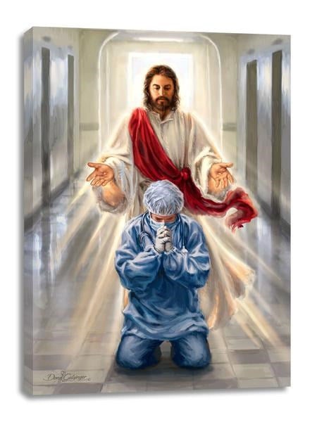 Frameless Canvas-Merciful Jesus/Bless Our Health Care Workers (18 x 24)