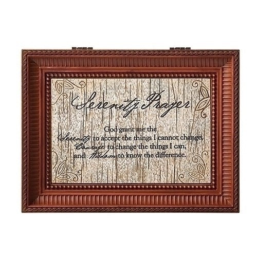 Music Box-Serenity Prayer-Brown/How Great Thou Art (8" X 6.25" X 2.75")