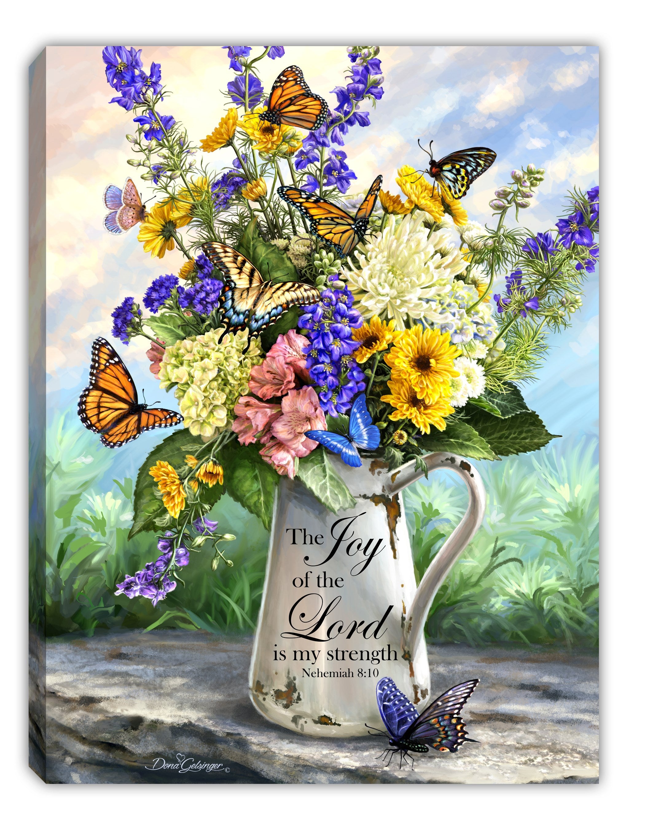 Mini Canvas-Joy Of The Lord-LED Tabletop w/Timer (8" x 6")