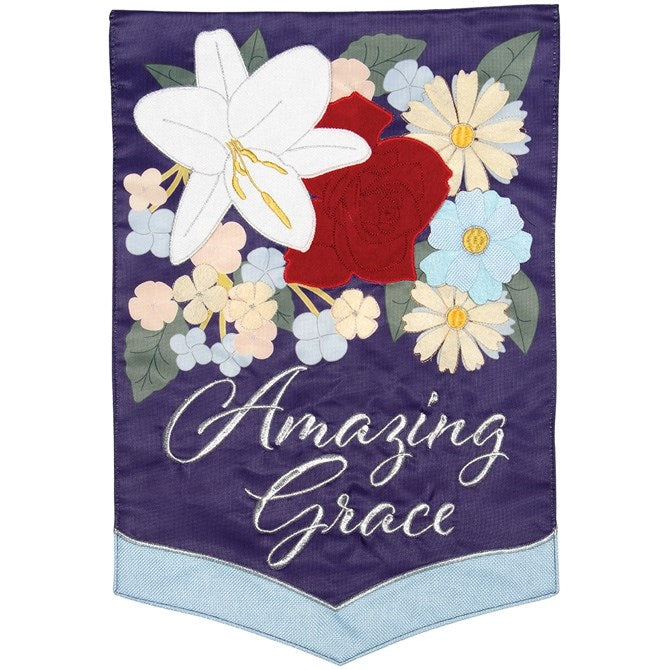 Flag-Garden-Applique-Amazing Grace (12.5" x 18")