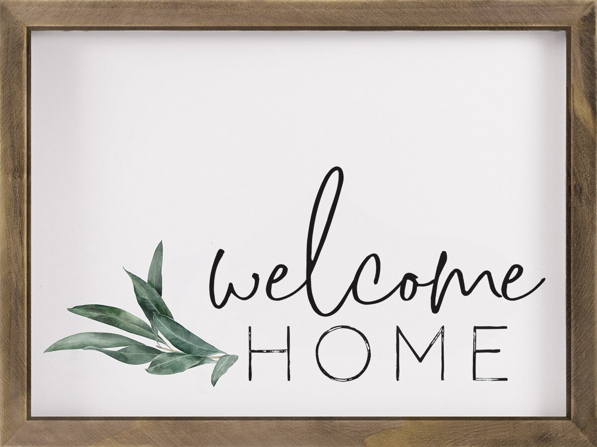 Pine Framed Wall Art-Welcome Home (17 x 13)