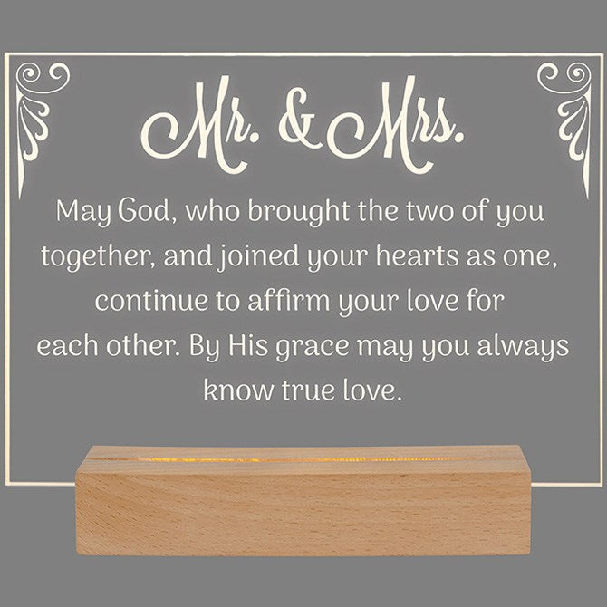 Sign-LED-Mrs. & Mrs. (6.5" X 7.75" x 1.75") (Pack Of 2)