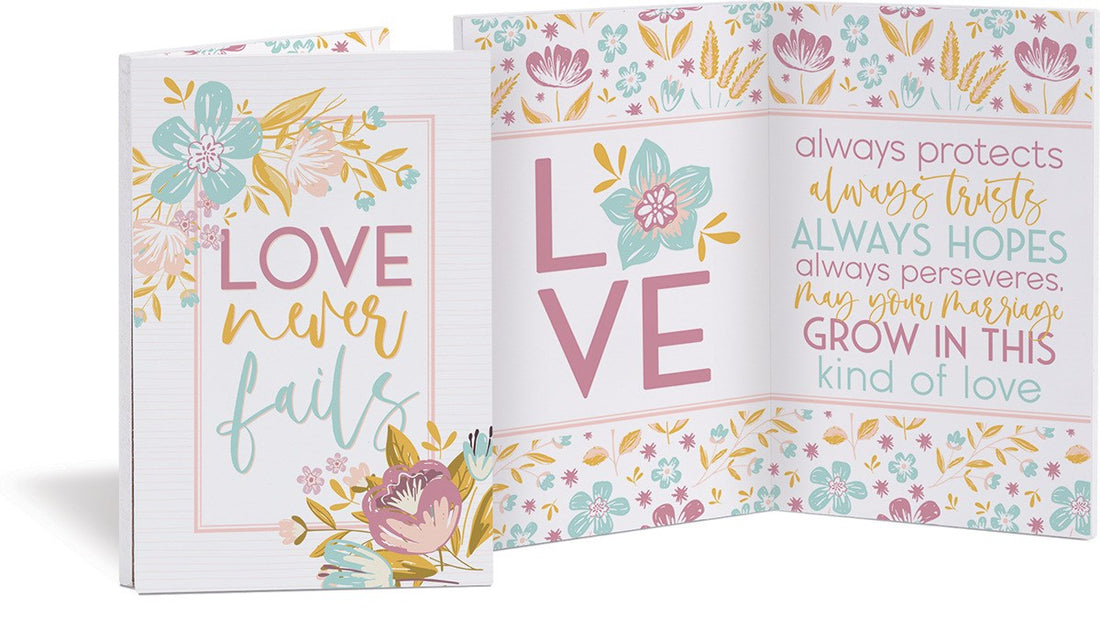 Keepsake Card-Love Never Fails (8" x 6")