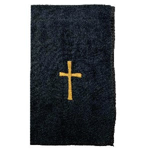 Pastor Towel-Cross-Black Microfiber