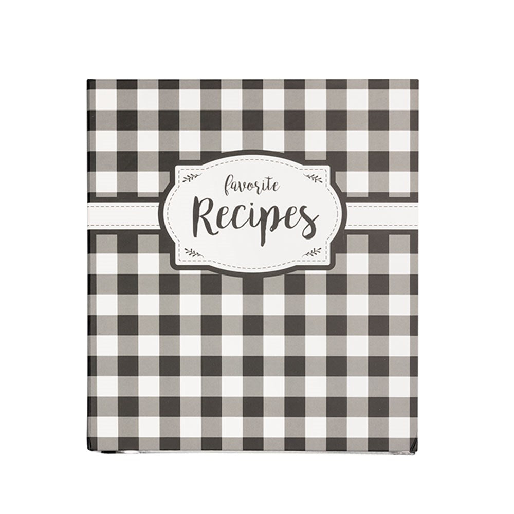 Recipe Binder-Black & White Check (8.25 x 9.25 x 2)