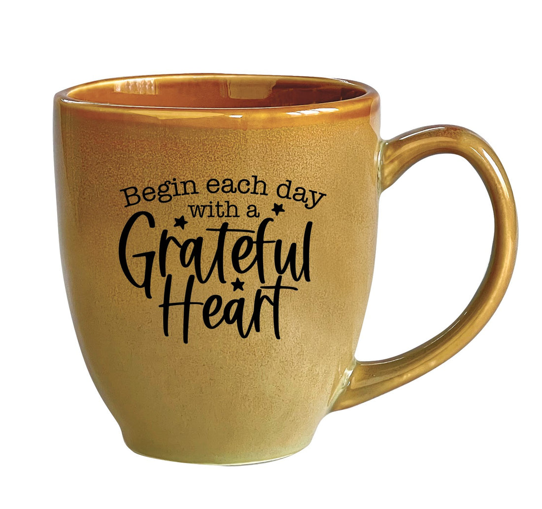 Mug-Reactive Bistro-Begin Each Day With A Grateful Heart (16 Oz)