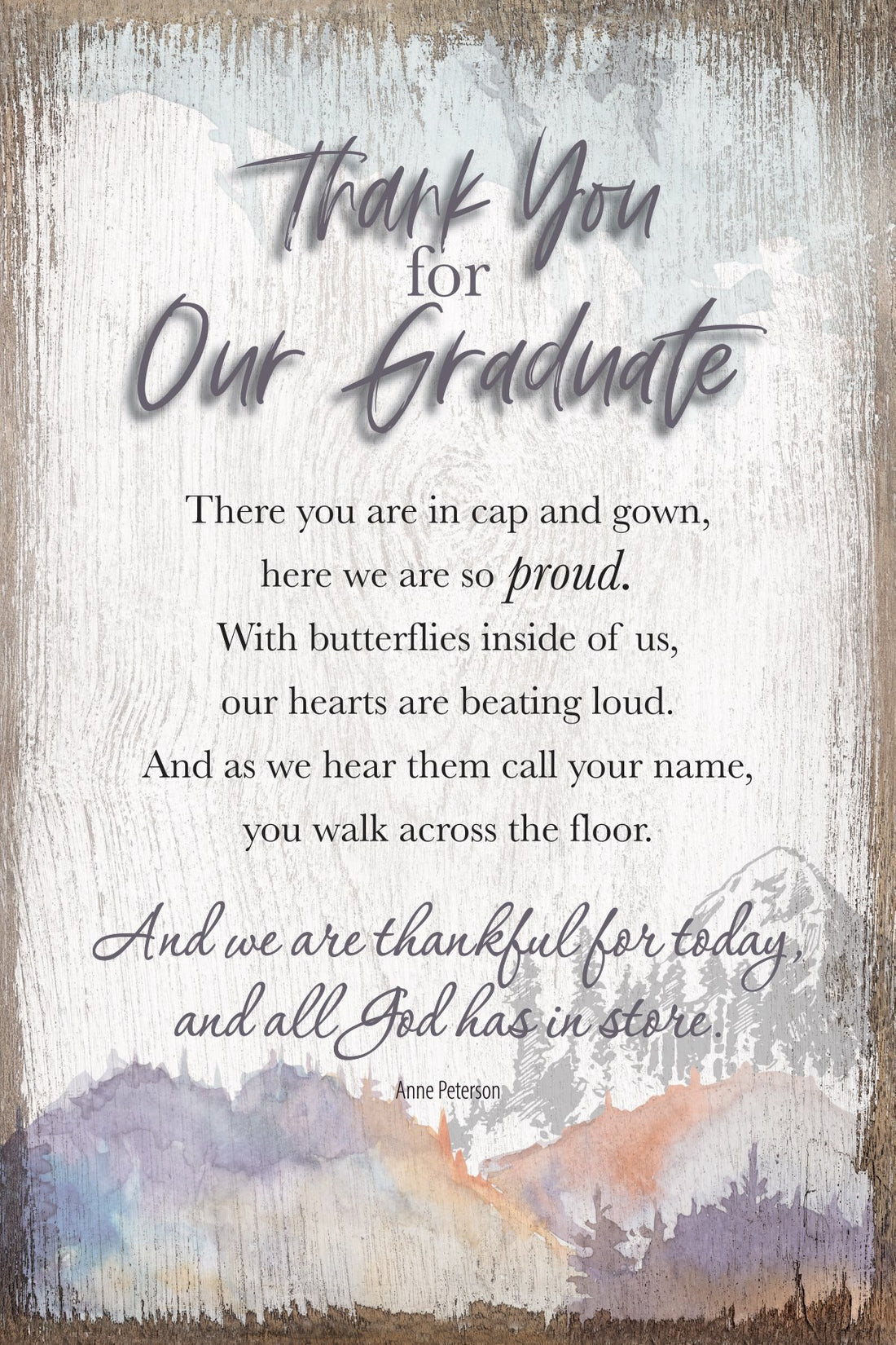 Plaque-Timeless Sentiments-Thank You For Our Graduate (6 x 9)