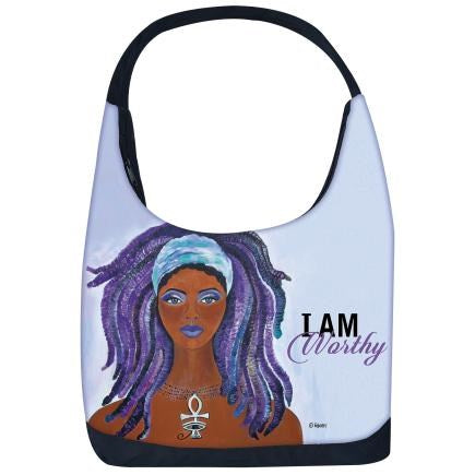 Hobo Bag-I Am Worthy (18 x 13 x 4.5)