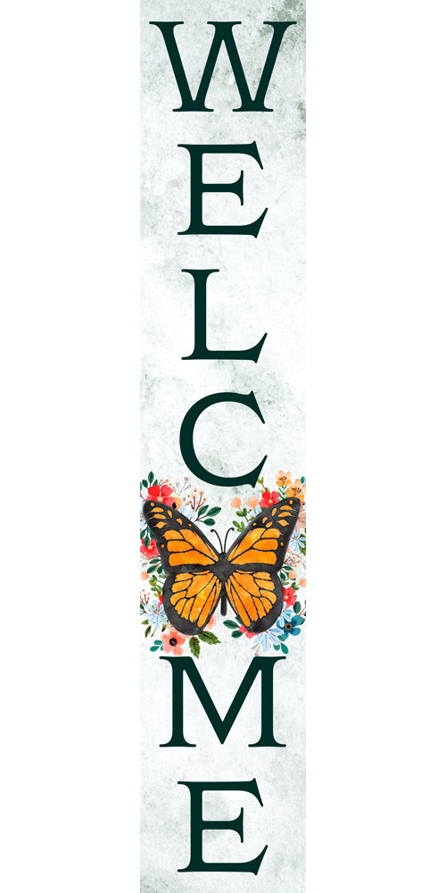Porch Sign-Welcome Butterfly (4" x 24")